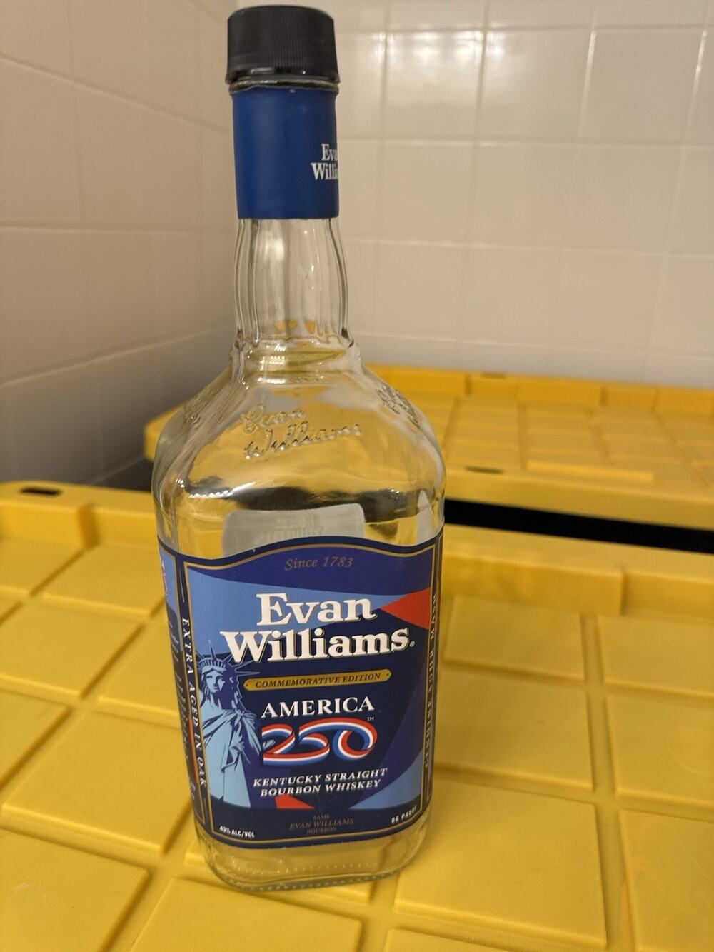 Evan Williams America 250 Commemorative Edition Empty Whiskey Bottle Crafts DIY